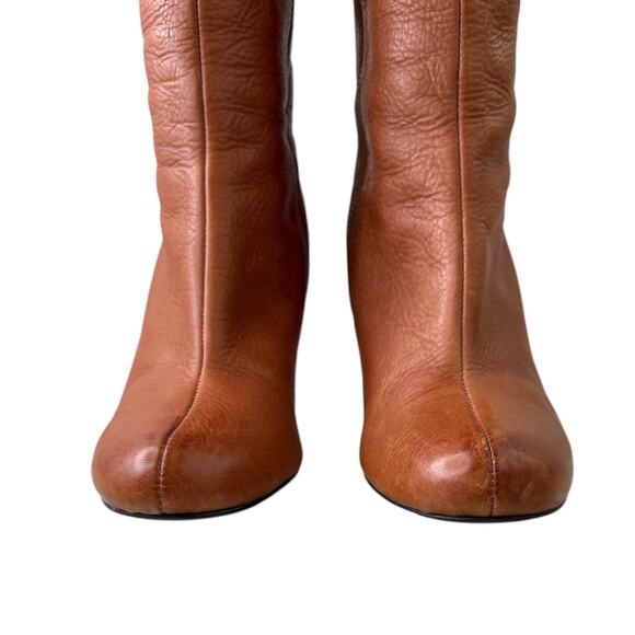 FOSSIL Tall Leather Buckle Boots 3.5" Heel Style FFW4177129 in Tan W's Size 8 - Picture 10 of 16